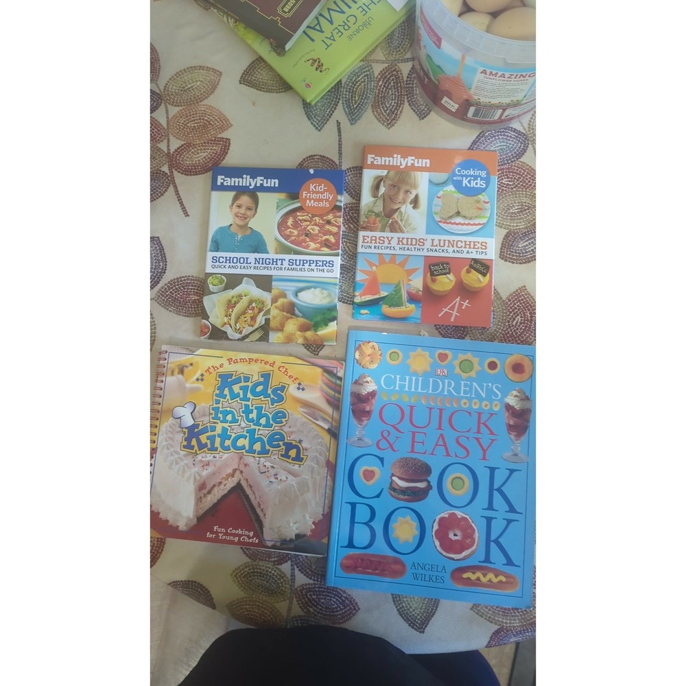 4 Kids Cookbook Lot Pampered Chef DK FamilyFun School Night Suppers Easy Lunches
